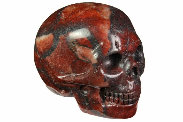 Realistic, Red, Brecciated Jasper Skull #116499